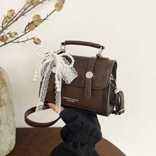 2026春季新款复古手提包，时尚别致单肩斜挎包，休闲时尚小方包（带吊坠） - 彩色 - 查看 12
