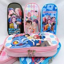 Witch Hunter Pencil Case, Double Zipper PU Pencil Bag, Large Capacity Pencil Pouch, Fabric Pen Box, Storage Pencil Case - Double Zipper PU Pencil Case - View 2