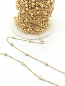 2米不锈钢金/银十字珠DIY项链手链包包配件 - 2米十字夾鋼珠鏈 - 查看 2