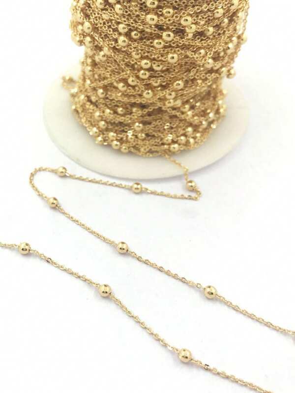 2m Stainless Steel Gold/Silver Cross Bead DIY Necklace Bracelet Bag Accessories