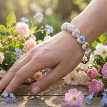 Separador Corazón De Cerámica con flores para Bisutería 1 Tira anillos arenero para gato Producto de calidad Diseño moderno Uso diario Perfecto para regalo - Multicolor - Ver 5