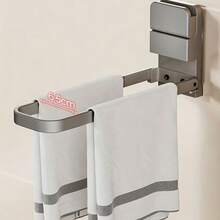 1 chiếc giá treo khăn gấp gọn bằng giác hút, giá đựng khăn tắm/trang sức/băng đô trong phòng tắm, không cần khoan. - Xem 6