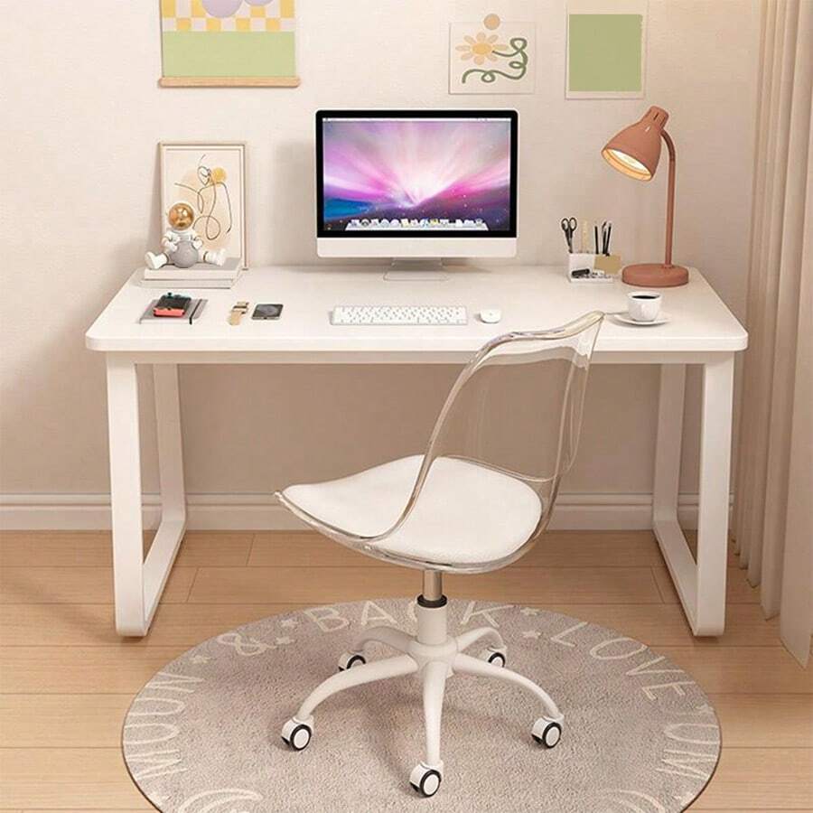 Modern Simple Home Office Desk, 47.2 Inch Small Computer Table, Writing Desk For Bedroom - White - View 1