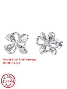 ORSA JEWELS 1 Paar 925er Sterlingsilber 14K vergoldete Blumen Ohrstecker, romantischer Stil Unisex Ohrschmuck, geeignet für Hochzeitsparty Bankett Geschenk, Weihnachts- und Geburtstagsgeschenk - Blume - Übersicht 12