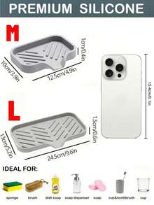 1pc Silicone Drain Soap Dish With Drainage Holes - Anti-Splash, Anti-Slip Countertop Mat, Suitable For Kitchen And Bathroom Sinks, Non-Slip Kitchen Mat For Sink Side, Natural And Hygienic Kitchen Essential - Multicolor - View 8