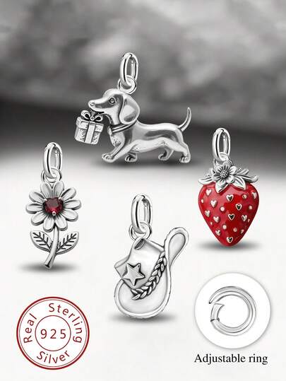 1 chiếc mặt dây chuyền hình thỏ hoa mùa xuân bằng bạc sterling 925 đơn giản và độc đáo, mặt dây chuyền tự làm hình thỏ, trang sức tinh tế làm quà tặng cho phụ nữ hoặc nam giới.