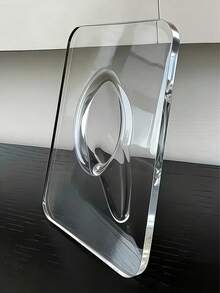 Modern Transparent Acrylic Vase, Heavy Rectangular Planter, Frame Design, Home Office Decor, Minimalist Style Desktop Ornament, Artificial/Fresh Flowers Compatible - Acrylic Vase - View 4