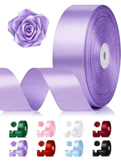 Luxury High-Quality Satin Ribbon, Solid Color Fabric Ribbon Roll, 1-1/2 Inch, 25 Yards, Suitable For Handicrafts, Baking, Gift Wrapping, Handmade Jewelry, Hair Accessories, Wedding Decorations, Sewing, Invitations, Bouquets And Christmas Decorations.
