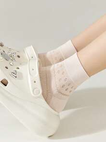 4/5/6 đôi tất cổ ngắn mùa hè mỏng nhẹ, thoáng khí dành cho nữ. - Nhiều màu - Xem 7