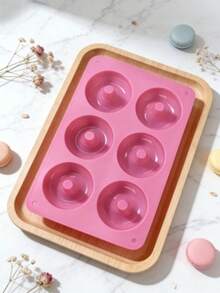 6-Cavity Silicone Donut Mold, Non-Stick Heat Resistant Baking Donut & Cake Maker - Multicolor - View 4