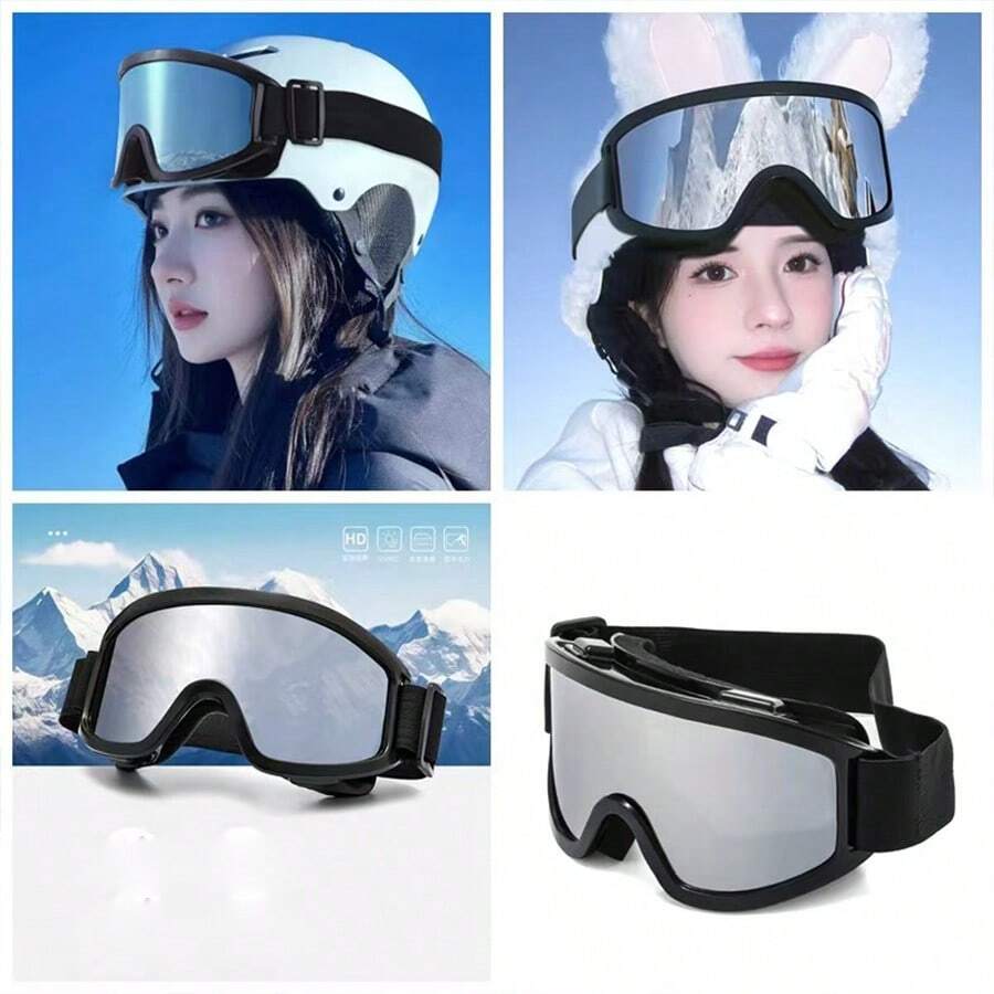 1pc Adult Outdoor Sports Ski Goggles, Motorcycle Riding Glasses, Snowmobile Eyewear - Multicolor - View 1