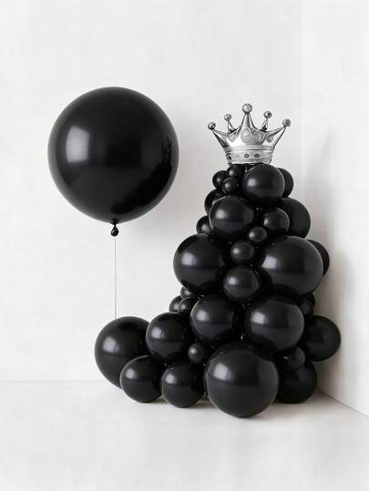 36 globos negros de 18 pulgadas, 12 globos negros de 10 pulgadas, 5 globos negros de 5 pulgadas se utilizan para guirnaldas de flores o arcos. Diferentes cantidades de globos son adecuadas para fiestas de cumpleaños, revelación de género, temas negros, duchas nupciales, bodas, ceremonias de graduación, salidas de primavera y otras decoraciones para fiestas.