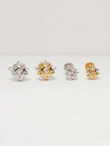 1pc Fashionable Casual Star Stud Earrings, Suitable For Women's Daily Wear - Star - View 1