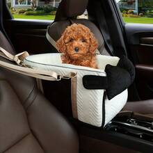Pet Car Seat - Pet Travel Carrier, Easy-Clean Surface Fabric, Soft Plush Interior, Front & Rear Seat Compatible - Essential For Dogs, Cats And Other Pets - White - View 1