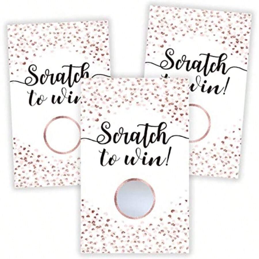 50 Blank Gift Certificate Scratch Off Cards For Clients Or Luxury Holiday Vouchers In Gold And Silver DIY Coupon Cards For Birthday Mom Valentine's Day Baby Shower Favors And Games - As Pic - View 1