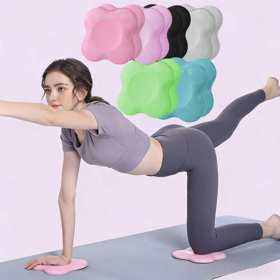 2 piezas Rodilleras y coderas de yoga, cojín protector suave antideslizante, accesorios de yoga portátiles para hombres y mujeres, fitness, meditación, pilates, arrodillamiento, equilibrio, ejercicios en el piso, viajes - A - Ver 1
