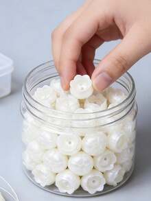 14/18/24mm Acrylic Beige Lily Flower Beads, Hole Beads For Jewelry DIY Handmade Necklace Bracelet Craft Supplies - DIY - View 1