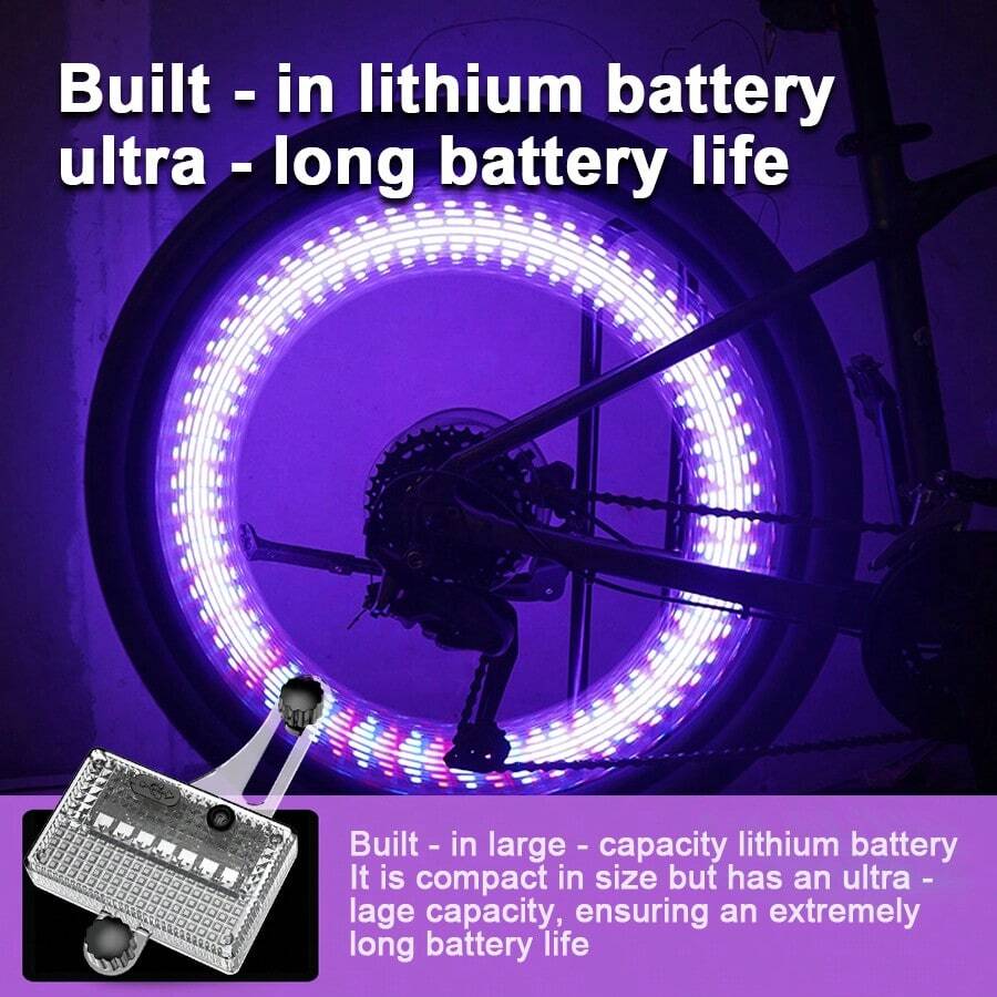 1 đèn LED năng lượng mặt trời gắn trục bánh xe đạp, đèn nhấp nháy cho lốp xe đạp, đèn RGB gắn nan hoa xe đạp, đèn cảnh báo an toàn khi đi xe đạp. - Đèn xe đạp - Xem 1
