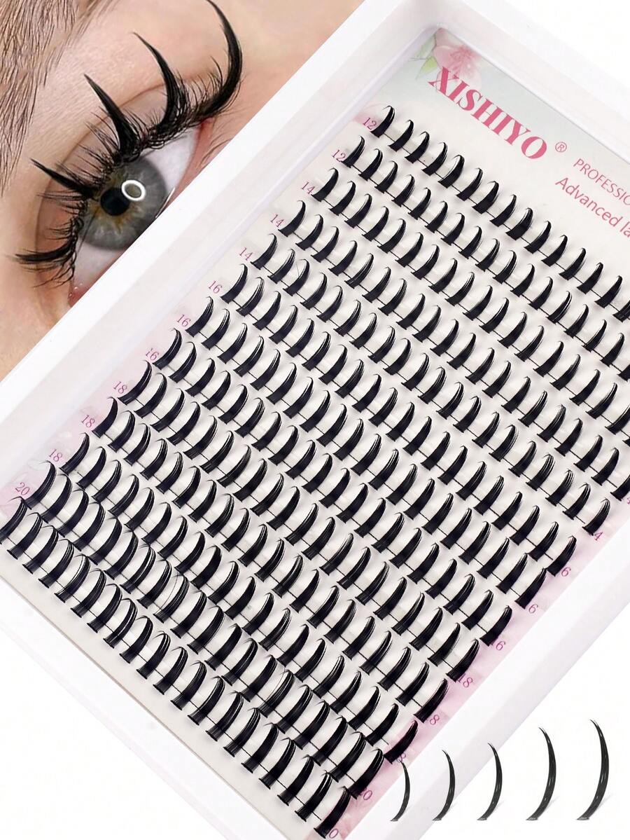 Bộ nối mi giả đầu nhọn mới, Bộ nối mi kiểu hoạt hình, 12-20mm, Bộ nối mi kiểu anime, Mi giả đơn đầu nhọn, Bộ nối mi xoăn hình chữ D, Mi giả đơn kiểu hoạt hình, Bộ nối mi, Bộ nối mi, Mi giả, Mi giả - D - Xem 1