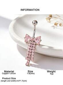 1 chiếc khuyên rốn hình bướm đính đá Zirconia gợi cảm dành cho nữ, trang sức xỏ rốn độc đáo lấp lánh tinh tế, phù hợp cho tiệc tùng, kỳ nghỉ và trang phục gợi cảm. - nơ - Xem 9