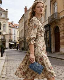 Coach 20格拉链腕包，RFID屏蔽女士手拿包 - 藍色 - 查看 5