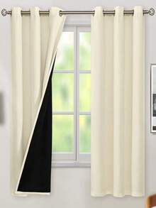 [Lựa chọn phổ biến] Bộ 1 rèm cửa cản sáng có khoen cài, kèm lớp lót mềm mại, giúp làm tối phòng và chắn nắng cho phòng ngủ và phòng khách. - Nhiều màu - Xem 3