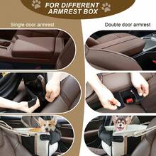 Pet Car Seat - Pet Travel Carrier, Easy-Clean Surface Fabric, Soft Plush Interior, Front & Rear Seat Compatible - Essential For Dogs, Cats And Other Pets - White - View 6