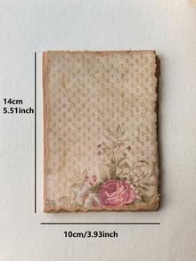 30pcs/Pack Vintage Rose Flower Asymmetrical Frame Decorative Paper, DIY Writable Decoration Material For Scrapbooking - Multicolor - View 6