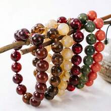1 chiếc vòng cổ nữ kiểu Bohemian Châu Âu và Mỹ, chất liệu nhựa, hình tròn, họa tiết hình học phóng đại, đính cườm, thắt nút thủ công, thích hợp làm quà tặng lễ hội hoặc sử dụng hàng ngày. - Vòng cổ nhựa đính hạt thủ công - Xem 8