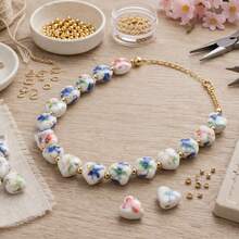Separador Corazón De Cerámica con flores para Bisutería 1 Tira anillos arenero para gato Producto de calidad Diseño moderno Uso diario Perfecto para regalo - Multicolor - Ver 3