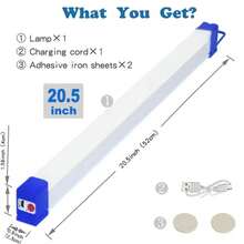 Tubo de lámpara LED recargable, luz de emergencia USB de 5V, iluminación portátil magnética para Camping, mercado nocturno, tira dura para vehículo al aire libre - 1 PZA - Ver 10