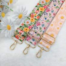 New Arrival 3.8CM Colorful Floral Print Bag Strap, Adjustable Replacement Bag Accessory Accessories Travel Essential Holiday Essentials - Multicolor - View 1