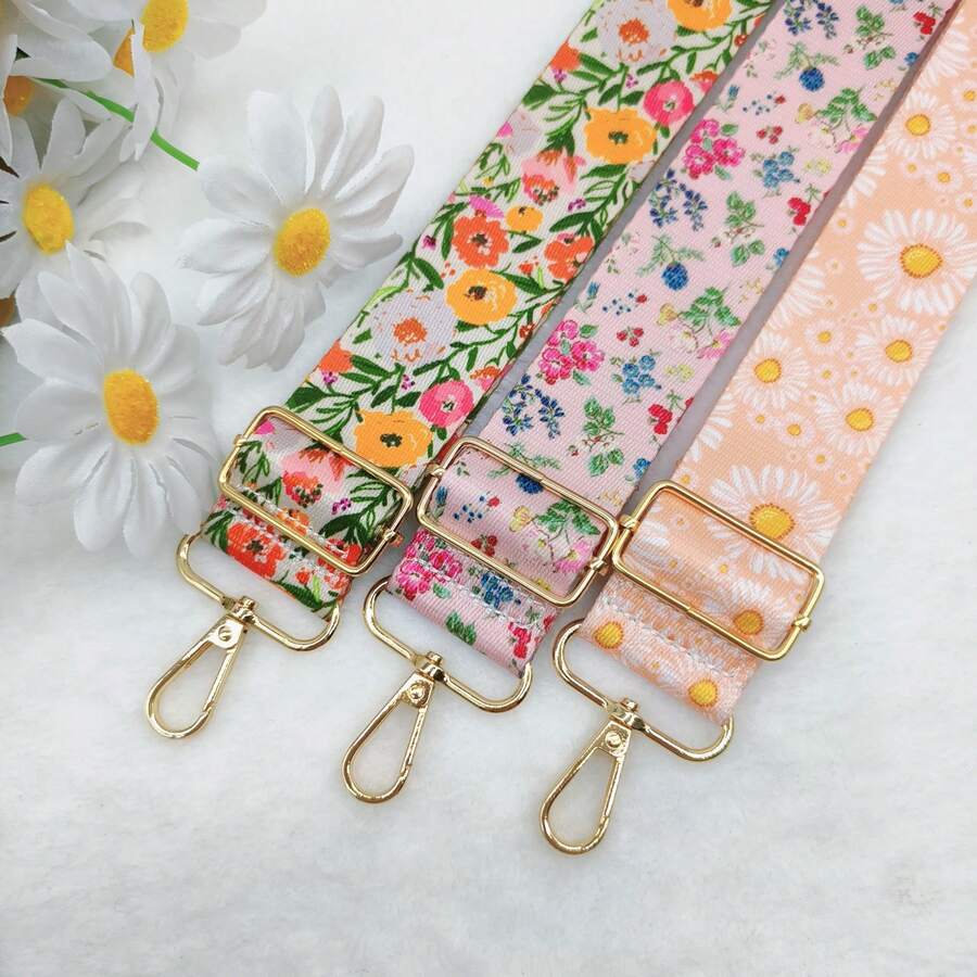 New Arrival 3.8CM Colorful Floral Print Bag Strap, Adjustable Replacement Bag Accessory Accessories Travel Essential Holiday Essentials - Multicolor - View 1