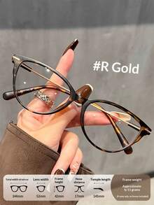 1 Pair Women's Fashion High-End Minimalist Cat Eye Glasses, Unique Temple Design, Suitable For Campus And Workplace Wear - Multicolor - View 8