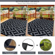 Sour Lemon Large Outdoor Rug Waterproof, Anti-Slip Plastic Straw Garden Rug, Outdoor Mat Carpet, UV Resistant For Camping, Deck, Beach, Picnic, Backyard, Poolside, 180X270cm - Rattan Weaving - 查看 4
