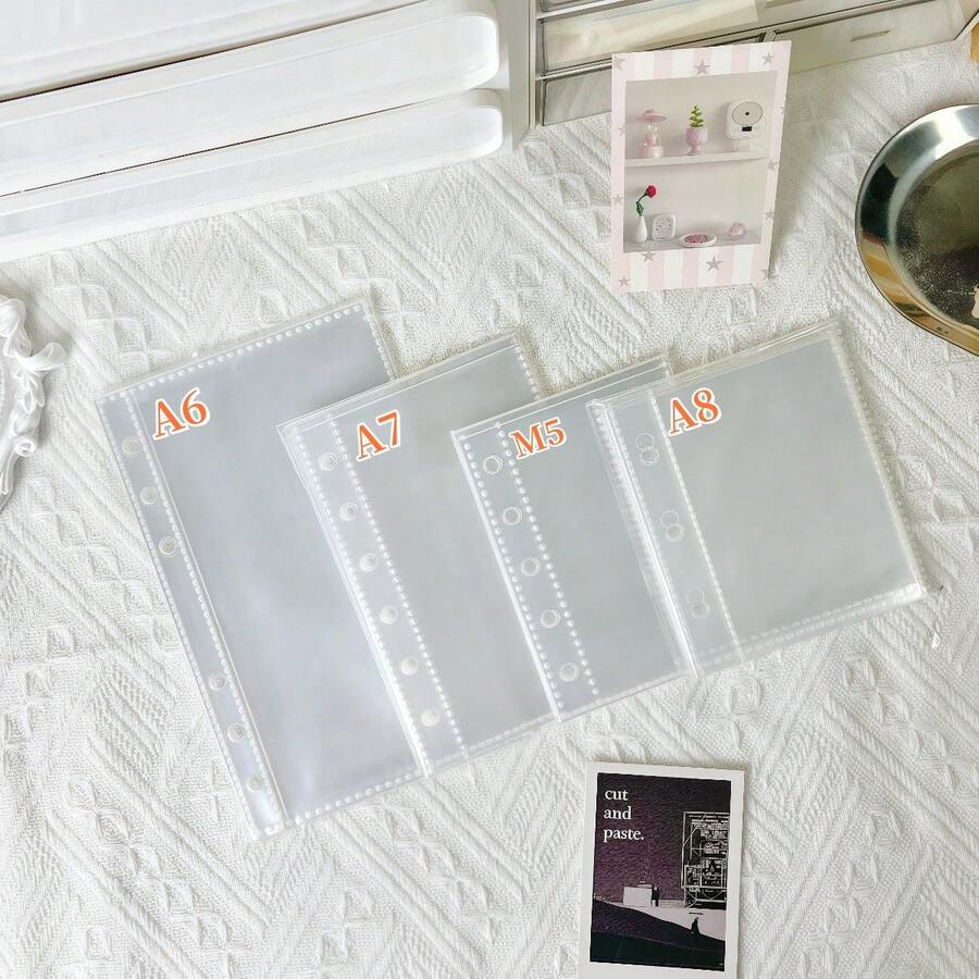 10入 A7/A6/M5 尺寸透明活頁補充內頁,口袋式活頁卡片收納頁,適合手帳愛好者、卡片收藏家、學生、攝影師、文具愛好者,適用於居家、辦公室、教室、工作室的學校用品 - 活頁 - 查看 1