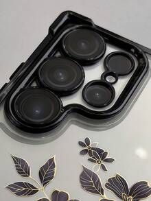 创意黑金花朵单片装（相机镜头贴膜）奢华时尚防震气囊手机壳，兼容三星S26/26Plus/S26Ultra/S25Ultra/S25Plus/S25/S25FE/S24Ultra/S24Plus/S24/S24FE/S23Ultra/S23FE/S23/S23+/S22Ultra/S22/S22+/S21Ultra/S21FE/S21/S21+/S20Ultra/S20FE/S20/S20+/A73/A72/A55/A54/A53/A52/Note 14 Pro+ 5G/P30/荣耀X6b/A74/C53/Narzo N53 - 黑色 - 查看 3
