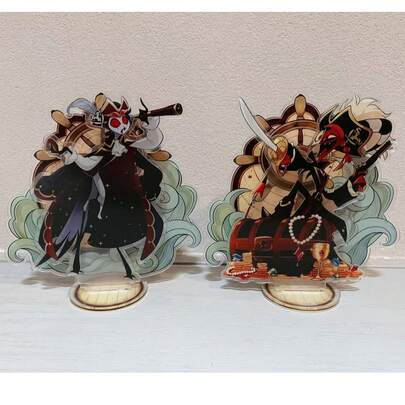 2D动漫主题亚克力双槽立式铭牌，桌面装饰，送给朋友和同学的礼物