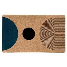 Tapete moderno de mediados de siglo estilo bohemio para puerta de entrada al aire última intervensión moderno color verde y negro para puerta de interior para entrada decoración - Azul estilo boho retro - Ver 6