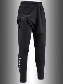 1pc Boyfriend Style Men's Spring/Summer Durable Running Shorts Gym Workout Running Shorts 2 In 1 High Elasticity Jogging Sports Pants - Multicolor - View 5