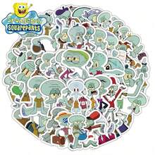 SpongeBob SquarePants 60pcs SquarePants Style Sticker Roll - Random Designs, Featuring Characters Like SquarePants, Squidward, Sandy, Plankton, Mr. Krabs, In Soft Colors, Suitable For Crafts, Gift Wrapping, Phone & Cup Decoration, Birthday Themes And DIY Projects, Cute Cartoon DIY Decorative Stickers For Phone Cases, Laptops, Notebooks, Guitars, Cups, Stationery, Waterproof Stickers - Random - View 4
