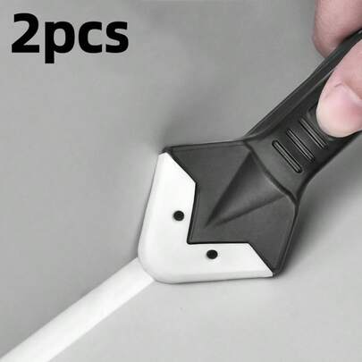 Bộ 2 dụng cụ trám khe và bịt kín silicon 3 trong 1 - Bộ dụng cụ bịt kín với đầu thay thế, lý tưởng để bịt kín, làm sạch và cạo bỏ chất kết dính, dụng cụ trét vữa, phụ kiện sửa chữa nhà cửa, bộ dao trét bột.