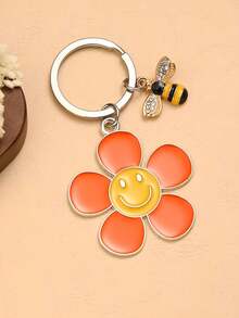 1pc Alloy Flower Daisy Sunflower Keychain | Flower Girl Bag Charm, Elegant Creative Accessory, Perfect For Young Ladies Gifts For Mother, Father, Graduation, And Teacher - Multicolor - View 5