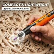 WOLDSATR 40-In-1 Handheld Mini Cordless Rotary Tool Kit, 6 Variable Speed USBRechargeable With LED Light & LCD Display, 3.7V 16000RPM For DIY Crafts, Precision Sanding,Polishing & Drilling - Grey - View 7