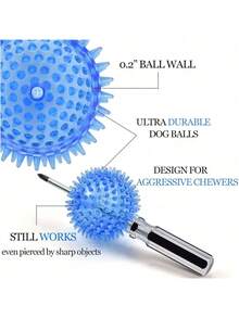 3 Packs Squeaky Dog Ball Toys, Dog Chew Spiky Ball, Floating Dog Pool Toy, Puppy Rubber TPR Fetch Toy, Boredom Dog Chew Toy, Teeth Cleaning For Small Medium Dogs - Multicolor - View 6