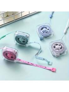 2m/6ft Cute Mini Soft Tape Measure, Portable With Retractable Lock And Clear CM/Inch Markings - Suitable For Sewing, Home, Waist, Bust, Height Measurement - Durable, Easy To Store, Wipe-Clean Transparent Case With Hanging Loop - A - View 2