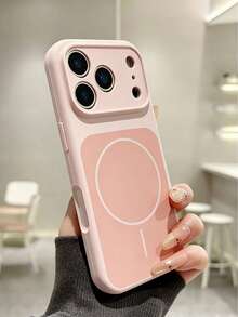 适用于 17 Pro Max、17 Pro、17、16、15、14、13 Pro Max 的奢华渐变液态硅胶磁吸无线充电手机壳，防震保护，坚固耐用。 - 粉色 - 查看 2