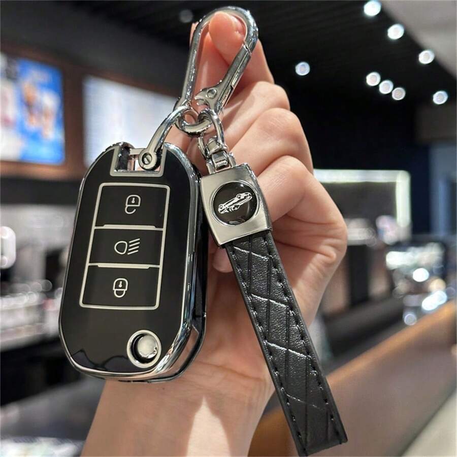 适用于标致208、308、408、508、2008、3008、4008 和 C4、Cactus、Picasso、C4L、C5 的钥匙扣套/钥匙壳/钥匙套/钥匙链 - 彩色 - 查看 1