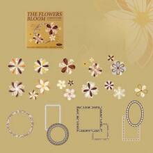 15片PET材质花朵边框手账贴纸，适用于剪贴簿、日记本、卡片制作、计划本等。 - 15pcs - 查看 14