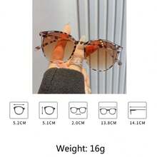 1pc Y2K Style Square Frame Retro Fashion Fashion Glasses, Unisex Daily Wear - White Leopard Print - View 4